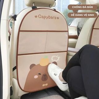 Tấm Chắn Lưng Sau Ghế Xe Hơi Chống Xước Bẩn Lưng Ghế Họa Tiết Chuột CAPPYBARA Dễ Thương