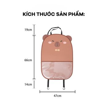 Tấm Chắn Lưng Sau Ghế Xe Hơi Chống Xước Bẩn Lưng Ghế Họa Tiết Chuột CAPPYBARA Dễ Thương