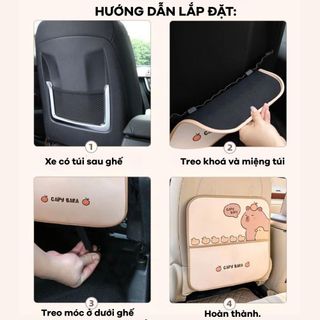 Tấm Chắn Lưng Sau Ghế Xe Hơi Chống Xước Bẩn Lưng Ghế Họa Tiết Chuột CAPPYBARA Dễ Thương