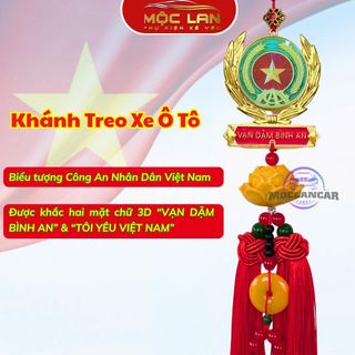 Khánh Cờ Công An Nhân Dân Việt Nam Trang Trí Gương Chiếu Hậu Ô Tô - Biểu Tượng Vì Nước Quên Thân, Vì Dân Phục Vụ, Tự Hào Màu Áo Xanh