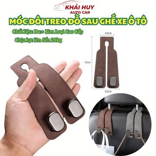 Móc Đôi Treo Sau Ghế Đa Năng Móc Treo Kim Loại Chất Liệu Da Lộn Treo Nội Thất Ô Tô - Khải Huy Auto