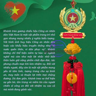 Khánh Cờ Công An Nhân Dân Việt Nam Trang Trí Gương Chiếu Hậu Ô Tô - Biểu Tượng Vì Nước Quên Thân, Vì Dân Phục Vụ, Tự Hào Màu Áo Xanh