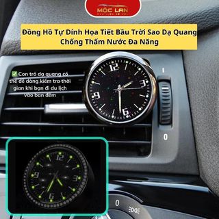 Đồng Hồ Tự Dính Họa Tiết Bầu Trời Sao Dạ Quang Chống Thấm Nước Đa Năng Trang Trí Nội Thất Xe Hơi