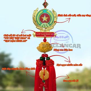 Khánh Cờ Công An Nhân Dân Việt Nam Trang Trí Gương Chiếu Hậu Ô Tô - Biểu Tượng Vì Nước Quên Thân, Vì Dân Phục Vụ, Tự Hào Màu Áo Xanh