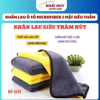 KHĂN LAU Ô TÔ MICROFIBER 2 MẶT SIÊU THẤM – KHĂN LAU XE HƠI CAO CẤP KHẢI HUY AUTO