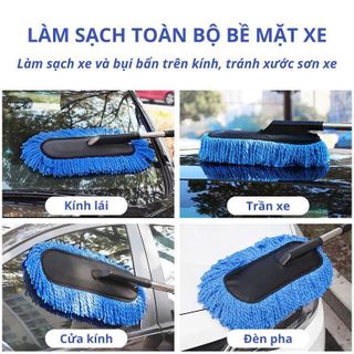 Cọ Chổi Dẹt Nano Lau Chùi Xe Ô Tô - Chổi Rửa Xe Hơi - Chổi Vệ Sinh Làm Sạch Mới Xe - Mộc Lan Phụ Kiện Xế Yêu