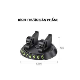 Giá Đỡ Điện Thoại Ô Tô Trên Taplo – Xoay 360 Độ, Kèm Bảng Số Điện Thoại Đỗ Xe Tạm Thời, Chắc Chắn – Không Che Tầm Nhìn