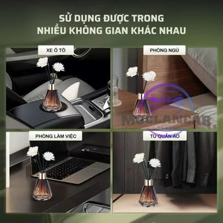 Nước Hoa Ô Tô Khuếch Tán Que Mây Cao Cấp OKATI Khử Mùi, Lưu Hương Lâu, Trang Trí Sang Trọng