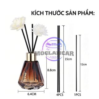 Nước Hoa Ô Tô Khuếch Tán Que Mây Cao Cấp OKATI Khử Mùi, Lưu Hương Lâu, Trang Trí Sang Trọng
