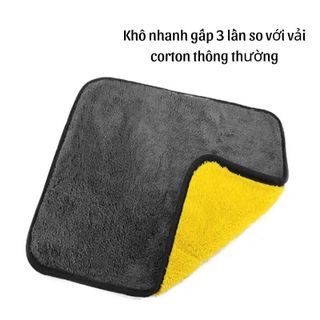 KHĂN LAU Ô TÔ MICROFIBER 2 MẶT SIÊU THẤM – KHĂN LAU XE HƠI CAO CẤP KHẢI HUY AUTO