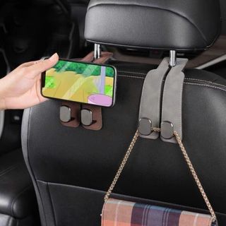Móc Đôi Treo Sau Ghế Đa Năng Móc Treo Kim Loại Chất Liệu Da Lộn Treo Nội Thất Ô Tô - Khải Huy Auto