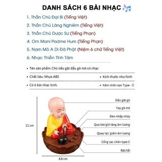 Tượng Phật Chú Tiểu Gõ Mõ Tụng Kinh Có 6 Bài Nhạc, Phật Thích Ca, Phật Như Lai, Phật Di Lặc