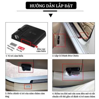 Bộ 2 Đèn Led Cảm Biến Cảnh Báo Mở Cửa Xe Ô Tô Chiếu Logo Hãng, Nhiều Mẫu khaihuyauto