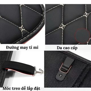 Tấm Chắn Lưng Sau Ghế Ô Tô Chống Trầy Bẩn Kiêm Đựng Đồ Tiện Tích Chất Liệu Da Pu Dễ Vệ Sinh