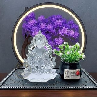 [ SÉT AN VUI ] Tượng Phật Quan Thế Âm Cánh Lửa Lưu Ly Pha Lê Trang Trí Taplo Ô Tô - Mang Lại Bình An May Mắn