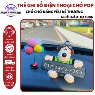 Thẻ Ghi Số Điện Thoại Chó POP - Bảng SDT Chó Doggy Đáng Yêu Trang Trí Taplo Ô Tô-Mộc Lan Car