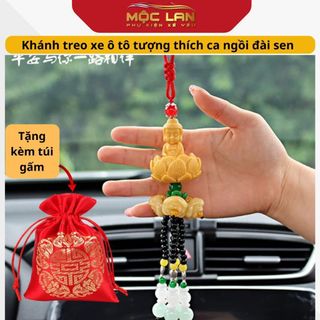 (Tặng Túi Gấm) Tượng Phật Thích Ca Để Ô Tô - Tượng Phật Di Lặc Thích Ca Treo Trang Trí Xe Hơi Phong Thủy May Mắn Bình An Nội Thất