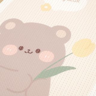 Bộ lót ghế tản nhiệt hoạt hình gấu nâu dễ thương - Bộ gối tựa cao cấp cho mùa thu đông 2024