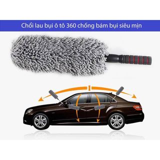 Chổi Dầu Lau Rửa Xe Ô Tô Chuyên Dụng - Chổi Lông Tròn Có Cán Rút Gọn Loại Đẹp