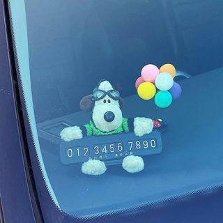 Thẻ Ghi Số Điện Thoại Chó POP - Bảng SDT Chó Doggy Đáng Yêu Trang Trí Taplo Ô Tô-Mộc Lan Car