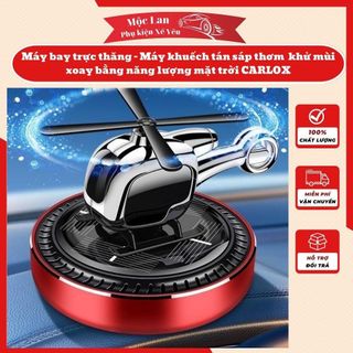Máy bay trực thăng - Máy khuếch tán sáp thơm  khử mùi xoay bằng năng lượng mặt trời CARLOX  Mộc Lan - Phụ kiện xế yêu
