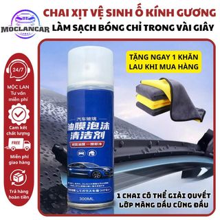 Chai Xịt Nano Làm Sạch Màng Dầu Kính Ô Tô, Bình Xịt Bọt Rửa Kính Xe, Làm Sạch Vết Ố Bẩn Trên Kính Xe Ô Tô