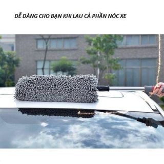 Chổi Dầu Lau Rửa Xe Ô Tô Chuyên Dụng - Chổi Lông Tròn Có Cán Rút Gọn Loại Đẹp