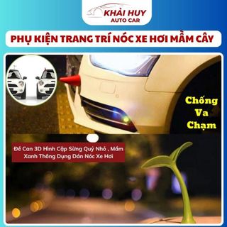 PHỤ KIỆN TRANG TRÍ NÓC XE HƠI HÌNH MẦM CÂY – SỪNG ĐỎ 3D DỄ THƯƠNG KHAIHUYAUTO