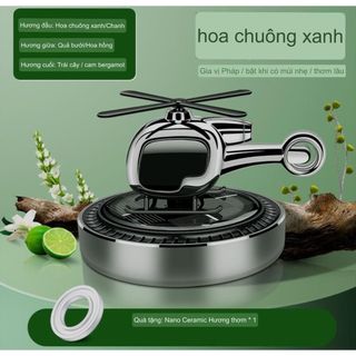 Máy bay trực thăng - Máy khuếch tán sáp thơm  khử mùi xoay bằng năng lượng mặt trời CARLOX  Mộc Lan - Phụ kiện xế yêu