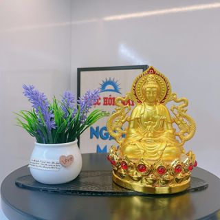 Sét Tượng Phật Quan Âm Cánh Lửa Trang Trí Taplo Ô Tô, Nhà Cửa Mang Lại Bình An May Mắn