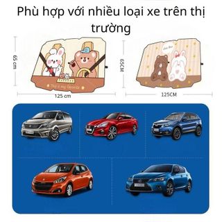 ( Hàng Cao Cấp) Ô Che Nắng Kính Lái Chống Tia UV Bảo Vệ Nội Thất Xe Loại Cao Cấp Hình Hoạt Hình Dễ Thương Otofunmoclan