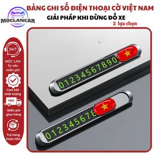 Bảng Ghi Số Điện Thoại Logo Việt Nam Để Taplo Ô Tô Chất Liệu Hợp Kim Pha Thép Chắc Chắn-Mộc Lan Car