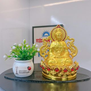 Sét Tượng Phật Quan Âm Cánh Lửa Trang Trí Taplo Ô Tô, Nhà Cửa Mang Lại Bình An May Mắn