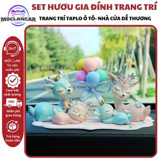 Set Hươu Gia Đình Dễ Thương Trang Trí Taplo Ô Tô, Bàn Làm Việc ,Phòng Khách - Mộc Lan Car