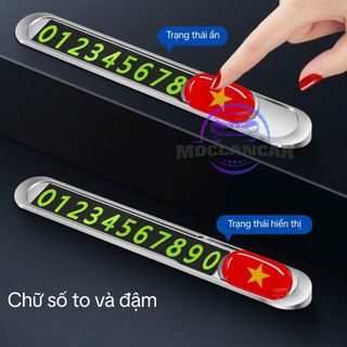 Bảng Ghi Số Điện Thoại Logo Việt Nam Để Taplo Ô Tô Chất Liệu Hợp Kim Pha Thép Chắc Chắn-Mộc Lan Car