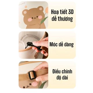 Giỏ Da Pu Treo Sau Ghế Ô Tô, Xe Máy Treo Xe Đẩy Đựng Đồ Đa Năng Họa Tiết Dễ Thương
