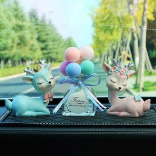 Set Hươu Gia Đình Dễ Thương Trang Trí Taplo Ô Tô, Bàn Làm Việc ,Phòng Khách - Mộc Lan Car