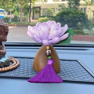 Bình Mộc Liên Hoa Trang Trí Taplo Xe Ô Tô Tinh  Cao Cấp - Phụ Kiện Trang Trí Xe Hơi-Decor Trang Trí Tượng Phật Nội Thất