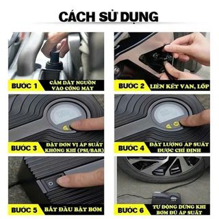 Máy Bơm Lốp Cao Cấp STEELMATE Đồng Hồ Kim Đồng Hồ Điện Tử Tự Ngắt Bơm Nhanh Trang Bị Đèn Led Ban Đêm
