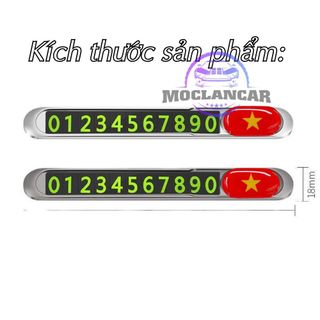Bảng Ghi Số Điện Thoại Logo Việt Nam Để Taplo Ô Tô Chất Liệu Hợp Kim Pha Thép Chắc Chắn-Mộc Lan Car