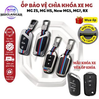 Ốp Khóa Kim Loại Cao Cấp Ô Tô MG ZS, MG HS, New MG5, MG7, RX Dáng Thể Thao Xe Bảo Vệ Chìa Khóa