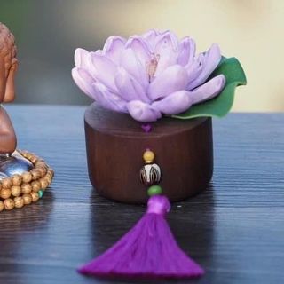 Bình Mộc Liên Hoa Trang Trí Taplo Xe Ô Tô Tinh  Cao Cấp - Phụ Kiện Trang Trí Xe Hơi-Decor Trang Trí Tượng Phật Nội Thất
