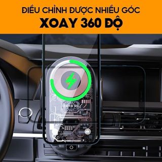 Giá Đỡ Điện Thoại Sạc Không Dây Ô Tô Gắn Cửa Gió Điều Hòa Khaihuyauto