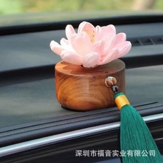 Bình Mộc Liên Hoa Trang Trí Taplo Xe Ô Tô Tinh Cao Cấp - Phụ Kiện Trang Trí Xe Hơi-Decor Trang Trí Tượng Phật Nội Thất