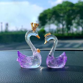 Đôi thiên nga đá pha lê-trang trí Taplo-bàn làm việc-góc học tập