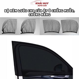 Rèm Lưới Cửa Ô Tô Chống Nắng Chống Muỗi – Set 2 Tấm Che Nắng Cửa Xe Hơi Thoáng Mát, Ngăn Côn Trùng