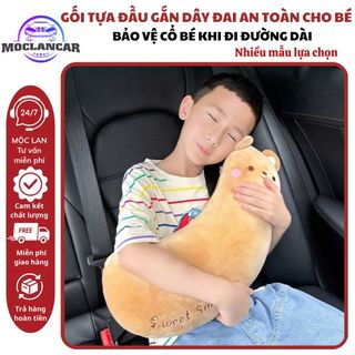 Gối Tựa Đầu Gắn Dây An Toàn-Đệm Đai An Toàn Trên Xe Ô Tô Chống Xước Vai Cho Bé Kiểu Dáng Dễ Thương