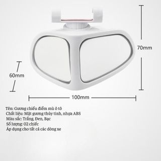 Bộ 2 Gương Chiếu Điểm Mù Ô Tô Quan Sát  Trước Sau Chống Nước Góc Rộng An Toàn Khi Sử Dụng  Lắp Đặt Dễ Dàng