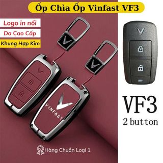 Ốp Chìa Khóa Xe Vinfast VF3 - Bảo Vệ Ốp Khóa Xe TPU - Chất liệu da + Hợp kim cao cấp