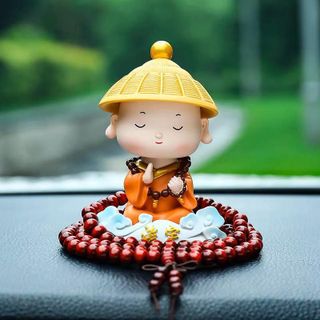 Set Decor 5 Món Chú Tiểu Hòa Thượng Cưỡi Mây Trang Trí Taplo Ô Tô - Ở Đâu Có Phật Ở Đó Có Bình An